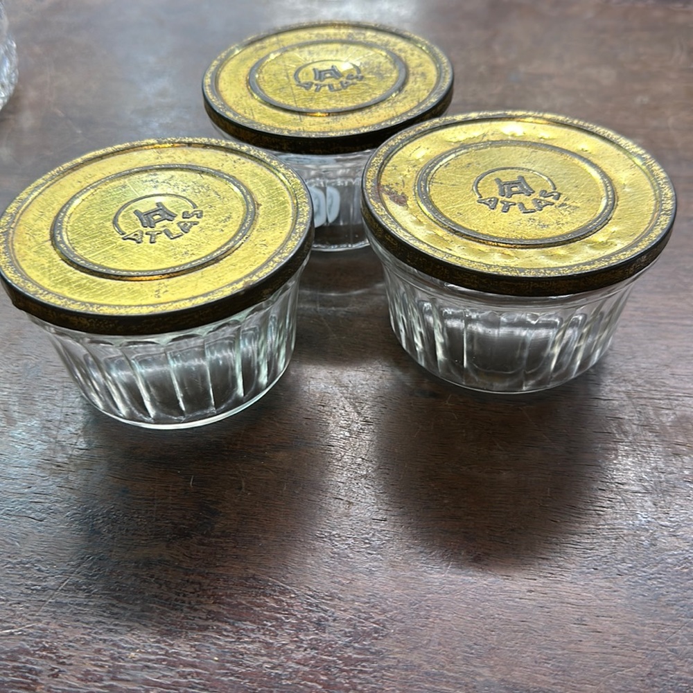 Vintage Hazel Atlas Jelly Glass Jar with metal tin lid